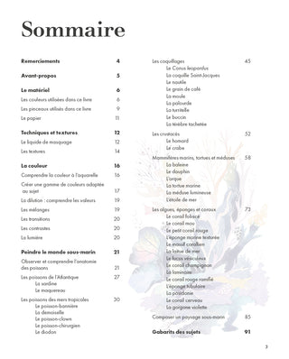Aquarelle merveilles des fonds marins