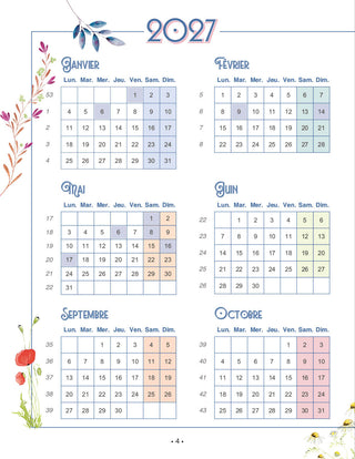 agenda aquarelle 2027 une année fleurie à l'aquarelle