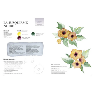 Aquarelle beautés vénéneuses - Beaux-arts - Fleurs.poudrees